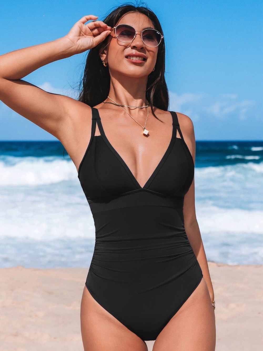 NWT CupShe Beach Break Slim & Sculpt One-Piece Swimsuit - size XL